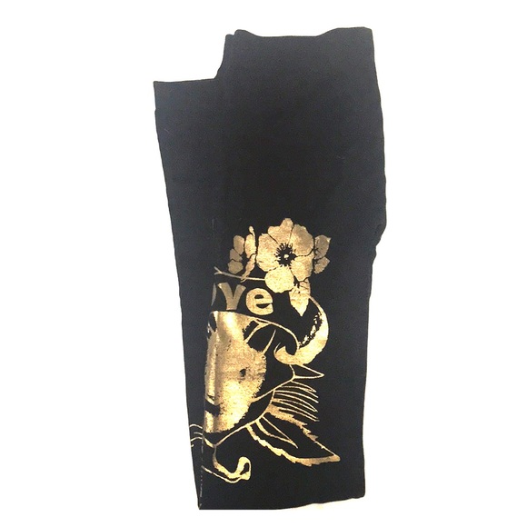 Black Tight / Legging with Gold Designs - Picture 1 of 3